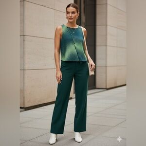 Cotton:On M | M Halftone Dot Button-Front Sleeveless Blouse - Green & Teal